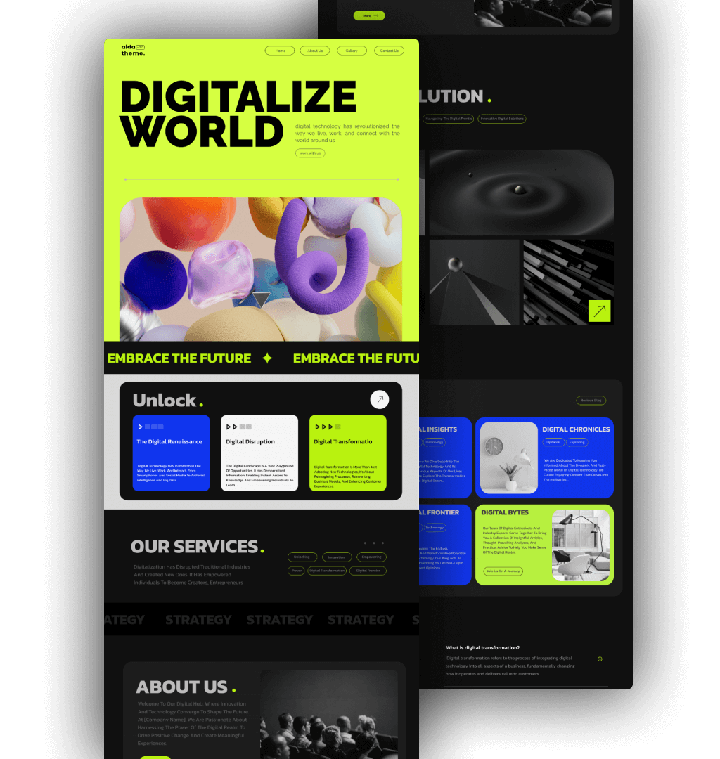 Landing page design — selection 01